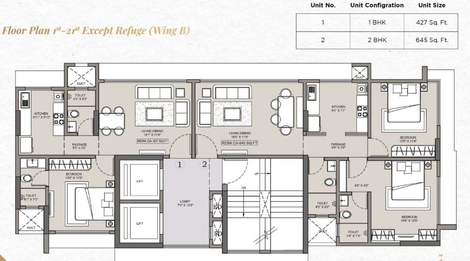 Shreeji-Paradise-Typical-Floor-Plan-Wing-B