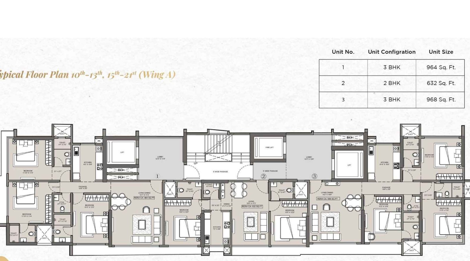Shreeji-Paradise-typical-floor-10th-13th-15th-21th-plan-wing-A