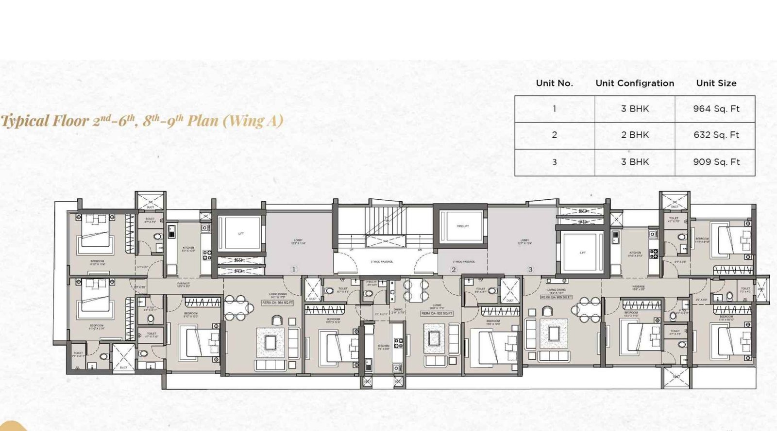 Shreeji-Paradise-typical-floor-2nd-6th-8th-9th-plan-wing-A